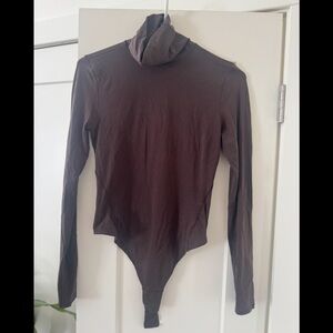 Lululemon Wundermost Ultra-Soft Nulu Turtleneck Bodysuit in Size S, Espresso